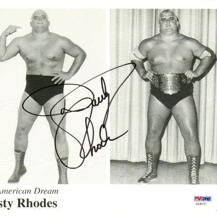 Dusty Rhodes signed 8x10 Photo (w/ PSA)