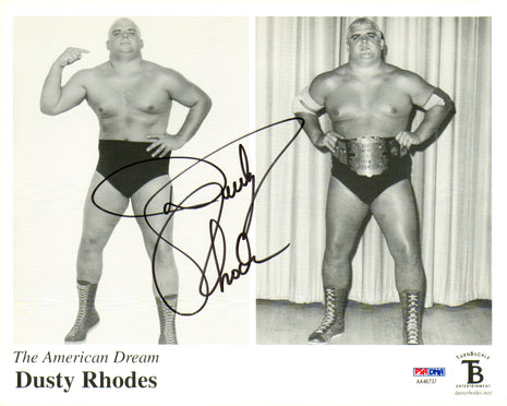 Dusty Rhodes signed 8x10 Photo (w/ PSA)