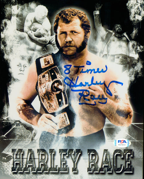 Harley Race signed 8x10 Photo (w/ PSA)