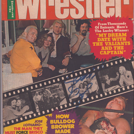 Captain Lou Albano signed The Wrestler Magazine September 1975 (w/ JSA)