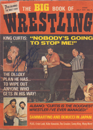 Captain Lou Albano signed Big Book of Wrestling Magazine July 1972 (w/ JSA)