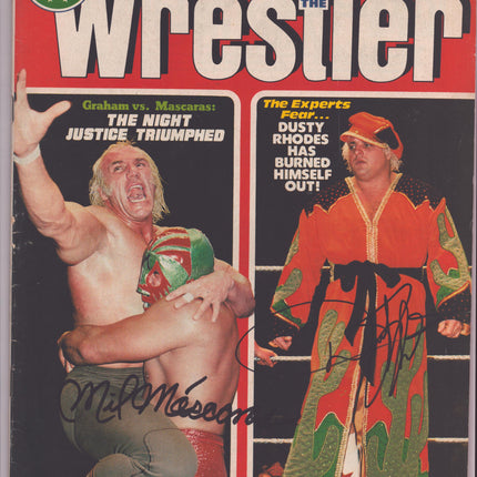 Dusty Rhodes & Mil Mascaras signed The Wrestler Magazine April 1978 (w/ JSA)