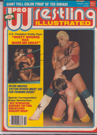 Dusty Rhodes signed Pro Wrestling Illustrated Magazine October 1981 (w/ JSA)