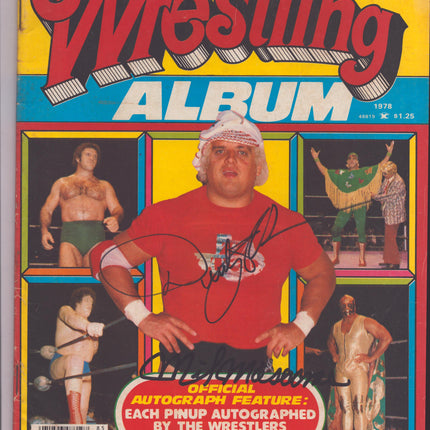 Mil Mascaras & Dusty Rhodes signed Wrestling Album Magazine 1978 (w/ JSA)