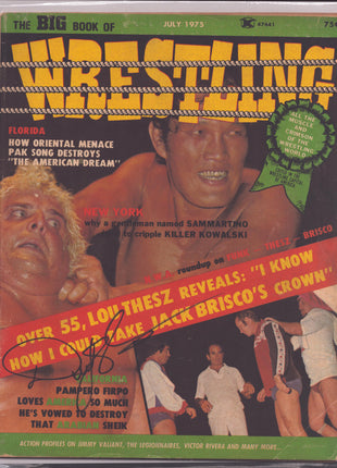 Dusty Rhodes signed Big Book of Wrestling Magazine July 1975 (w/ JSA)