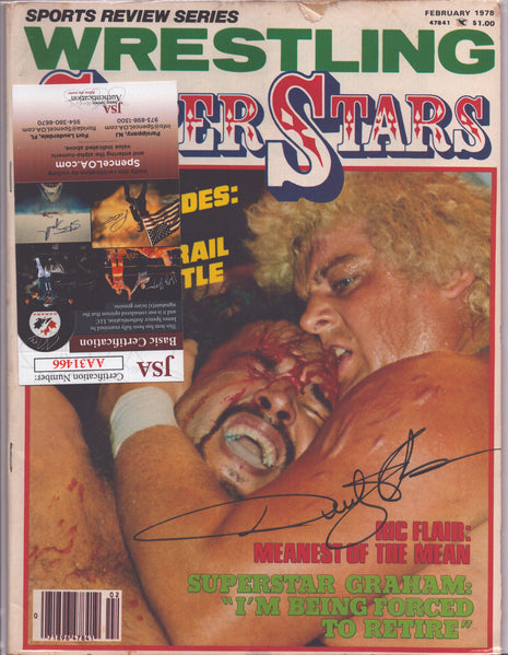 Dusty Rhodes signed Wrestling Superstars Magazine February 1978 (w/ JSA)