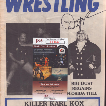 Dusty Rhodes signed NWA Wrestling Program (w/ JSA)