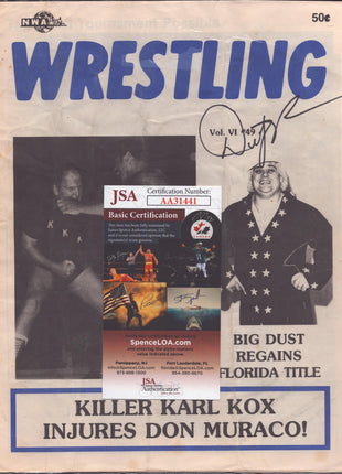 Dusty Rhodes signed NWA Wrestling Program (w/ JSA)
