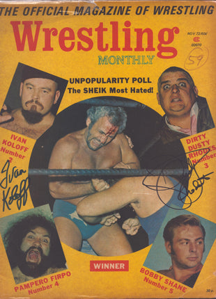 Dusty Rhodes & Ivan Koloff signed Wrestling Monthly Magazine November 1972 (w/ JSA)