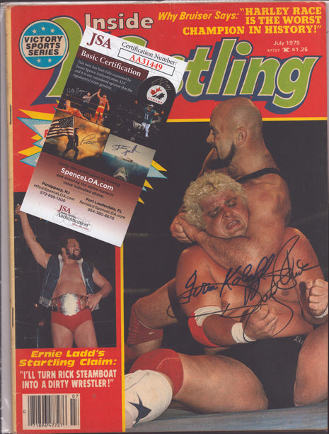 Dusty Rhodes & Ivan Koloff signed Inside Wrestling Magazine July 1979 (w/ JSA)