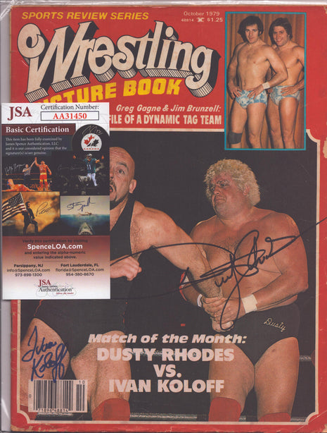 Dusty Rhodes & Ivan Koloff signed Wrestling Picture Book October 1979 (w/ JSA)