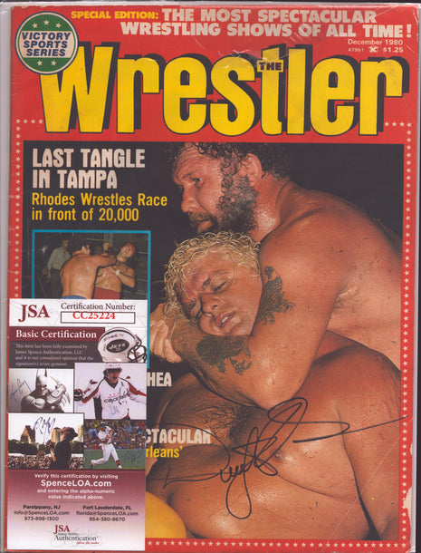 Dusty Rhodes signed The Wrestler Magazine December 1980 (w/ JSA)