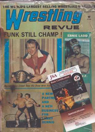 Dusty Rhodes signed Wrestling Revue Magazine October 1972 (w/ JSA)
