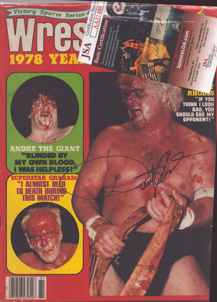 Dusty Rhodes signed 1978 Year in Review Magazine (w/ JSA)