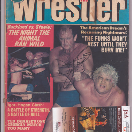 Dusty Rhodes signed Wrestler Magazine December 1981 (w/ JSA)