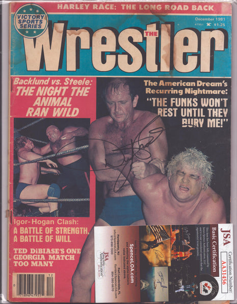 Dusty Rhodes signed Wrestler Magazine December 1981 (w/ JSA)