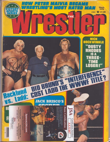 Dusty Rhodes signed The Wrestler Magazine March 1979 (w/ JSA)