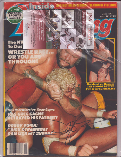 Dusty Rhodes signed Inside Wrestling Magazine June 1981 (w/ JSA)