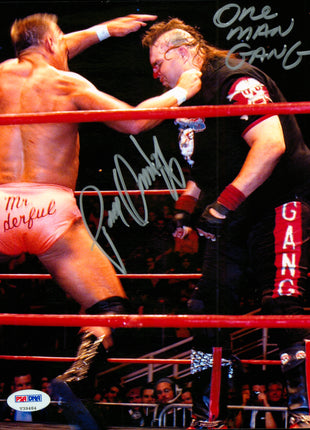 One Man Gang & Paul Orndorff dual signed 8x10 Photo (w/ PSA)
