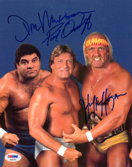 Paul Orndorff, Hulk Hogan & Don Muraco triple signed 8x10 Photo (w/ PS – Signed By Superstars