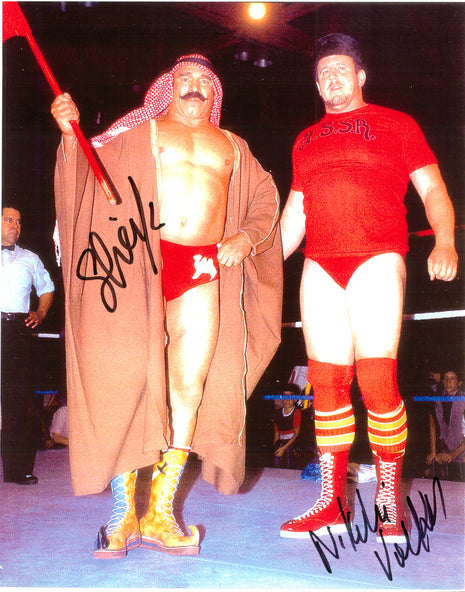 Nikolai Volkoff & Iron Sheik dual signed 8x10 Photo