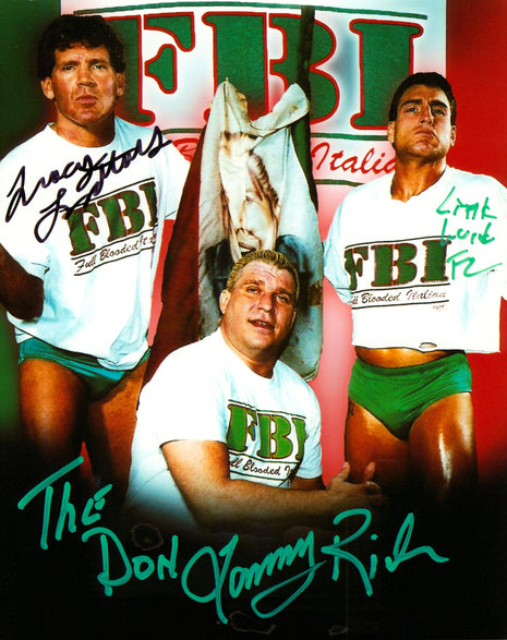 Tracy Smothers, Tommy Rich & Little Guido triple signed 8x10 Photo