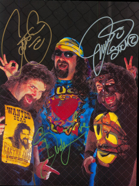 Cactus Jack, Dude Love & Mankind triple signed 8.5x11 Photo