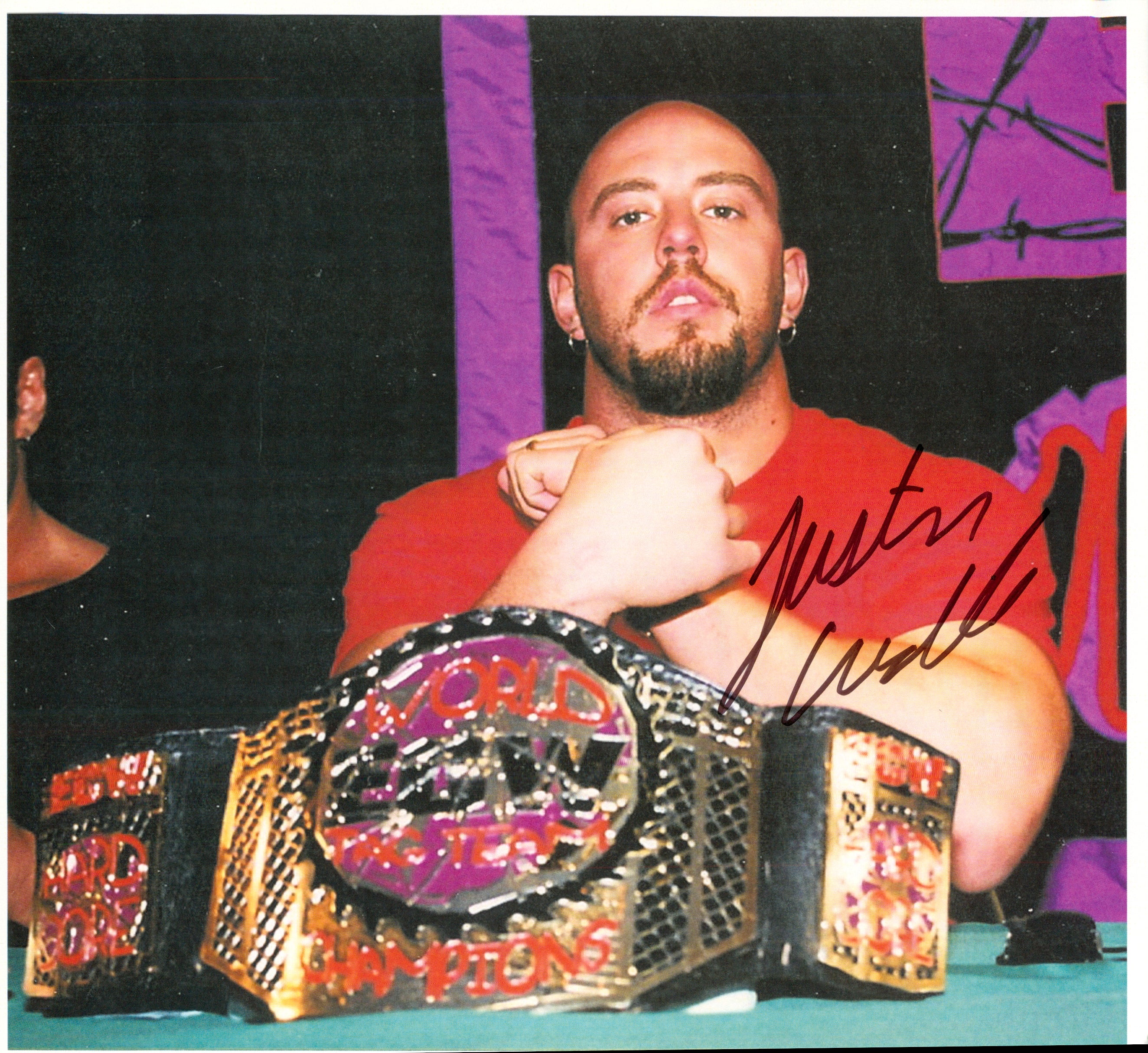 Justin Credible signed 8x10 Photo Signed By Superstars