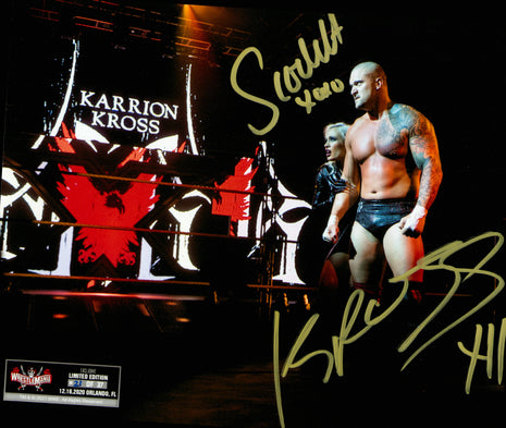 Karrion Kross & Scarlett dual signed 8x10 Photo (w/ WWE COA)