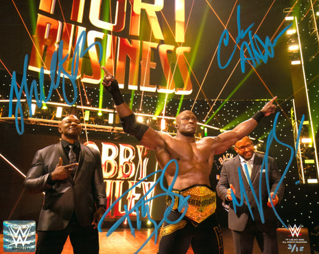 MVP, Cedric Alexander, Shelton Benjamin & Bobby Lashley quad signed 8x10 Photo (w/ WWE COA)