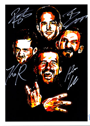 Adam Cole, Kyle O'Reilly, Roderick Strong & Bobby Fish quad signed 11x14 Schamberger Art