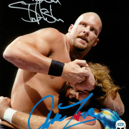 Stone Cold Steve Austin & Dude Love dual signed 8x10 Photo (w/ Beckett)