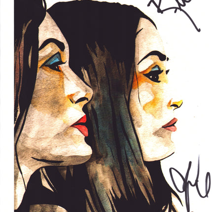 Bella Twins - Nikki & Brie Bella dual signed 11x14 Schamberger Art
