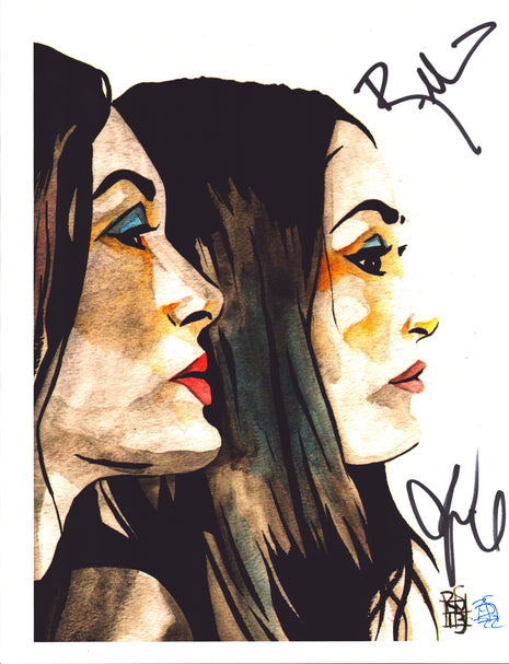 Bella Twins - Nikki & Brie Bella dual signed 11x14 Schamberger Art