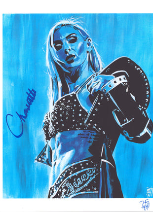 Charlotte Flair signed 11x14 Schamberger Art