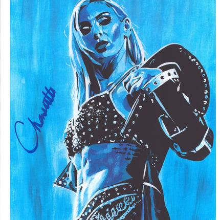 Charlotte Flair signed 11x14 Schamberger Art
