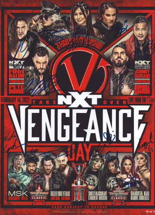 WWE NXT Vengeance multi-signed 11x14 Event Poster (w/ WWE COA)