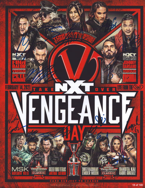 WWE NXT Vengeance multi-signed 11x14 Event Poster (w/ WWE COA)