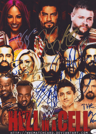 WWE Hell in Cell multi-signed 11x14 Photo (w/ JSA)