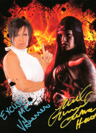 Vickie Guerrero & Shaul Guerrero dual signed 8x10 Photo
