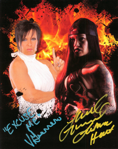 Vickie Guerrero & Shaul Guerrero dual signed 8x10 Photo