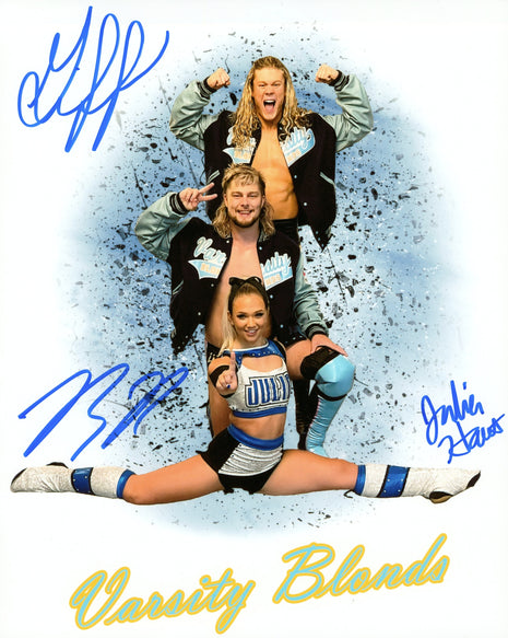 Brian Pillman Jr, Griff Garrison & Julia Hart triple signed 8x10 Photo