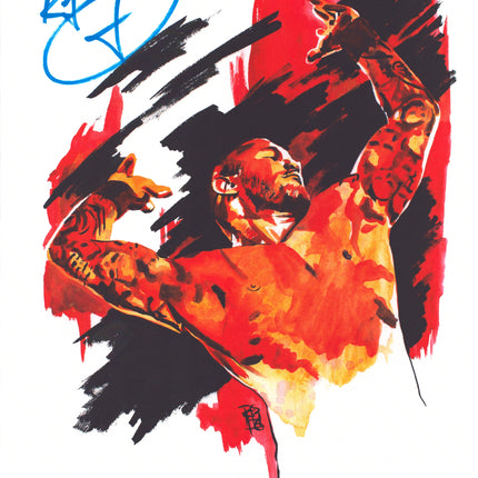 Randy Orton signed 11x14 Schamberger Art (w/ JSA)