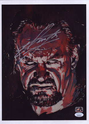 Undertaker signed 11x14 Schamberger Art (w/ JSA)