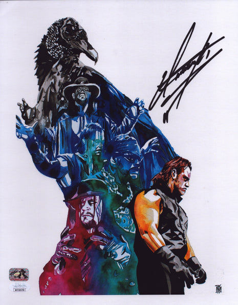 Undertaker signed 11x14 Schamberger Art (w/ JSA)