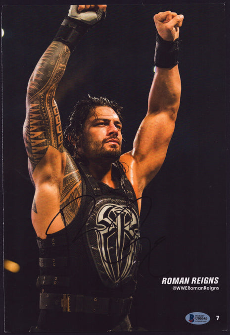 Roman Reigns signed Program Page (w/ Beckett)