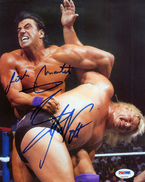 Rick Martel & Greg Valentine dual signed 8x10 Photo (w/ PSA)