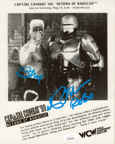 Sting & Peter Weller dual signed 8x10 Photo (w/ JSA)