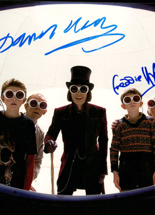 Johnny Depp,  Freddie Highmore & David Kelly triple signed 8x10 Photo (w/ JSA)
