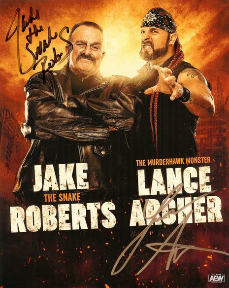 Lance Archer & Jake Roberts dual signed 8x10 Photo